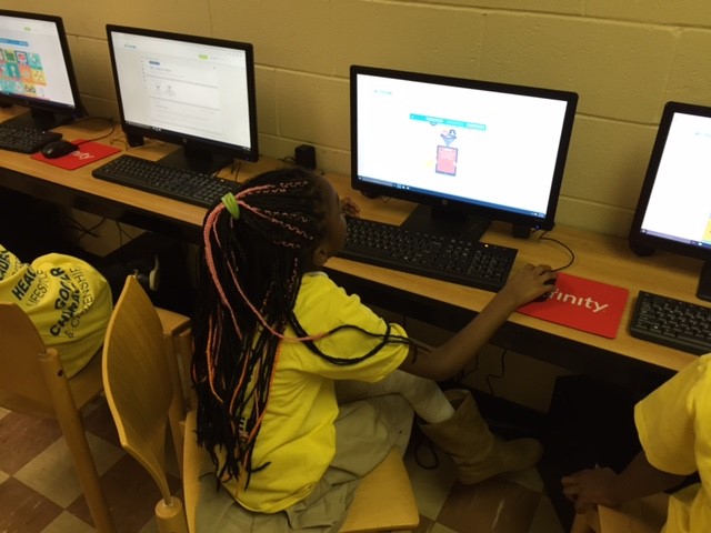 BGCLub Member enjoys the new Comcast computer lab at the Cleveland Park Boys & Girls Club